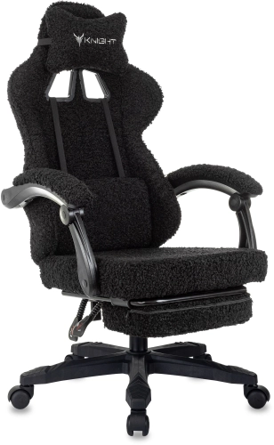 Кресло игровое Knight Lord/ F черный экомех крестов. пластик подст.для ног (KNIGHT LORD/F BLACK)