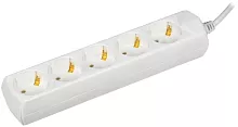 Сетевой удлинитель IEK У05 1.5м (5 розеток) белый (пакет ПЭ) (WYP10-10-05-D15-Z-G)