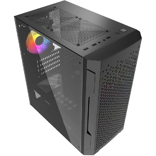 Powercase CMIMZB-L3 Корпус Mistral Micro Z3B Mesh LED, Tempered Glass, 2x 140mm + 1х 120mm 5-color fan, чёрный, mATX (CMIMZB-L3) фото 2