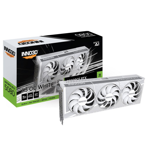 Видеокарта INNO3D RTX5080 ХЗ ОС WHITE 16GB GDDR7 256bit 3xDP HDMI 3FAN RTL (N50803-16D7X-17605211)