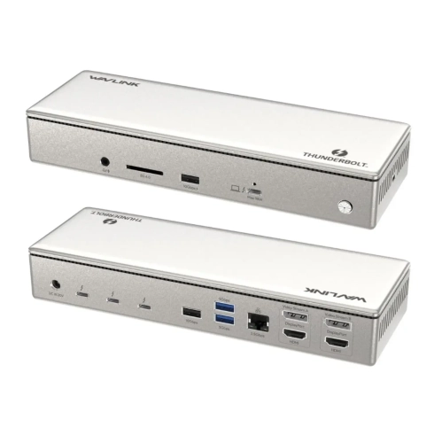 Docking Station WAVLINK Thunderbolt 4 Quad Display/ 96W Power Delivery Include 20V/ 11.5A Power Adapter/ 4xUSB3.0/ 3xThunderbolt 4/ 2xDP 4K 60HZ/ 2xHDMI 4K 60HZ/ 1xGigabit LAN/ 1xCombo Audio Jack/ 1xCardReader (WL-UTD41 PRO) фото 2