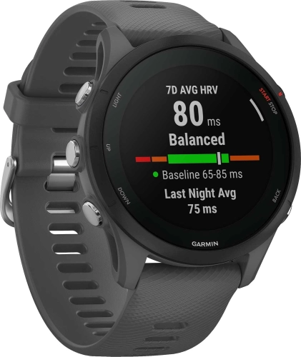 Смарт-часы Garmin Forerunner 255 33мм 1.3 корп.черный рем.темно-серый (010-02641-10) фото 4