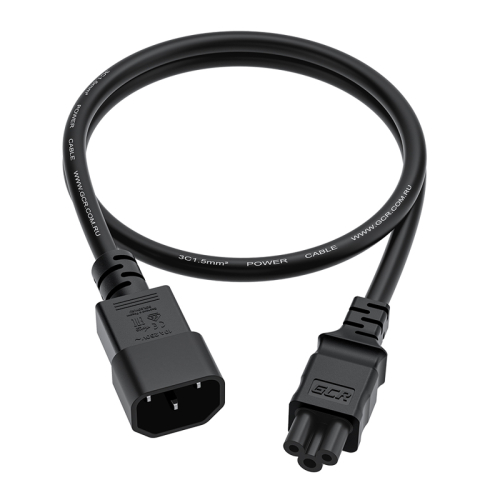 GCR Кабель питания PROF 1.0m, С14 - С5, черный, 3*1,5mm, GCR-55966