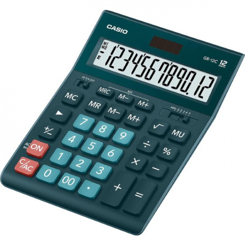 Калькулятор настольный Casio GR-12C-DG темно-зеленый 12-разр. (GR-12C-DG-W-EP)
