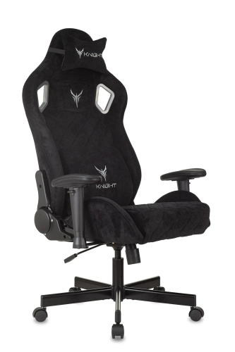 Кресло игровое Knight Outrider черный Light-20 с подголов. крестов. металл (KNIGHT OUTRIDER LTD)