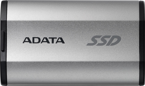 Твердотельный накопитель/ ADATA External SSD SD810, 1000GB, Type-C, USB 3.2 Gen2х2, up to R/ W 2000/ 2000 MB/ s, 72.7x44x12.2mm, Silver (5 лет) (SD810-1000G-CSG)