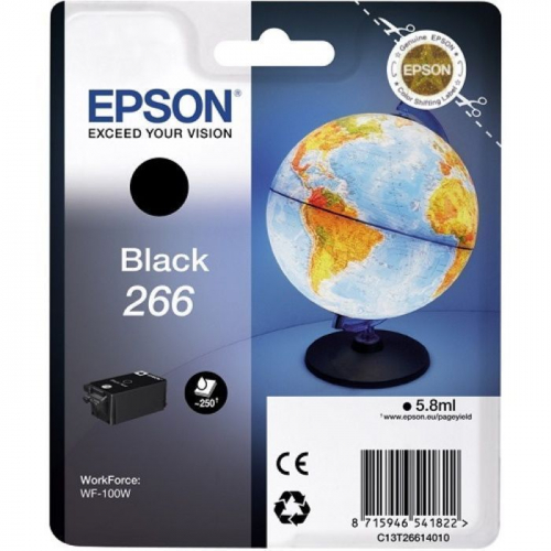 Картридж струйный Epson T266 черный 5.8 мм для WF-100 (C13T26614010)