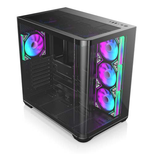 Корпус без блока питания/ Case Raijintek ATREUS BT4, Midi-Tower, TG, 4x120mm ARGB, 2xUSB-A 3.0 + 1xUSB Type-C , E-ATX, ATX, mATX, mITX Black (0R20B00255)