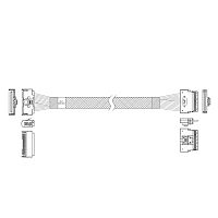 Кабель JPC P7328DN00800-1 Cable MCIO x8 74P (прямой Straight Type) -TO- Slimline SAS x8 74P (SFF8654, прямой Straight Type) , 85 Ohm, L:80cm