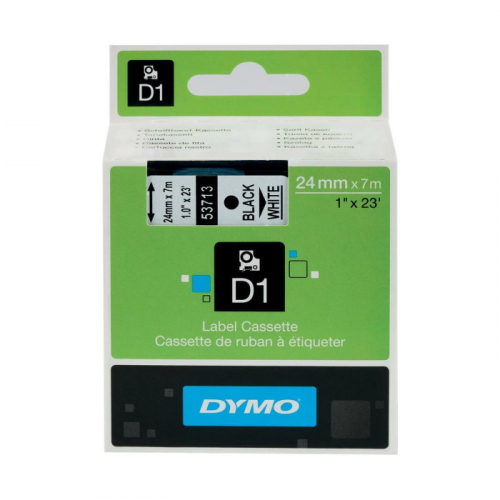 Картридж ленточный Dymo D1 S0720930 24 мм x 7 м, черный шрифт/белый фон для Dymo фото 2