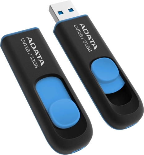 Флеш накопитель 32GB A-DATA UV128, USB 3.0, черный/синий (AUV128-32G-RBE) фото 3