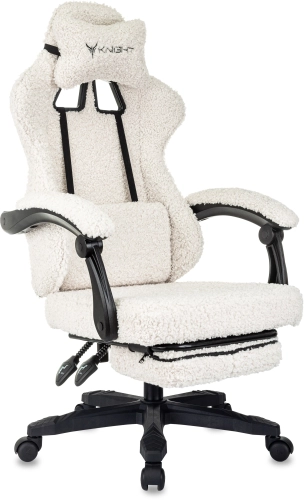 Кресло игровое Knight Lord/ F молочный Camby 01 крестов. пластик подст.для ног (KNIGHT LORD/F WH)