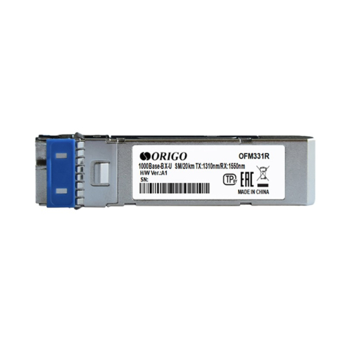 Трансивер/ WDM SFP-трансивер, 1000Base-BX-U (Simplex LC), Tx:1310 нм, Rx:1550 нм, для одномодового кабеля, до 20 км (OFM331R/20KM/A1A)