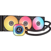 Система жидкостного охлаждения/ Water Cooling System Corsair iCUE LINK TITAN 360 RX LCD (360mm, Black, RGB/ Fans: 3x120mm, 73.5CFM, 36dBA, 2100RPM/ S: 1851, 1700, AM5, AM4) (CW-9061023-WW)