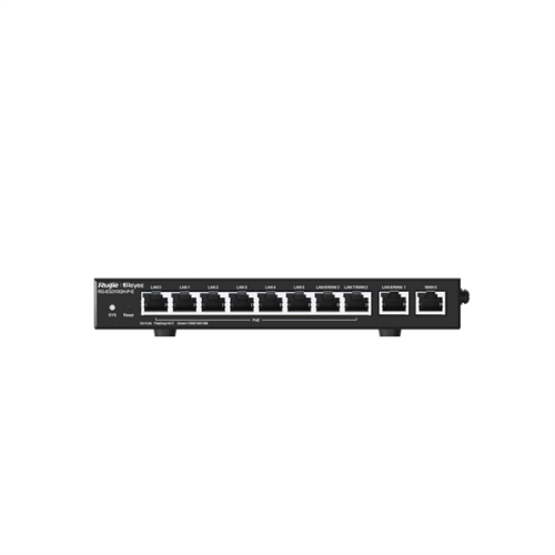 Ruijie Reyee Desktop 10-port full gigabit router, providing one WAN port, six LAN ports, and three LAN/ WAN ports; supporting eight PoE/ PoE+ interfaces and maximum 110 W PoE power; recommended concurre (RG-EG310GH-P-E)