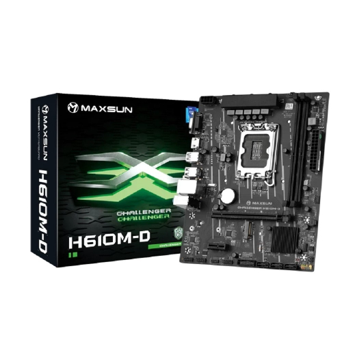 MAXSUN MS-Challenger H610M-D, LGA1700, H610, 2*DDR4, 3*SATA3, M.2, 2*USB 3.2, 4*USB 2.0, 1*PCIEx16, 1*PCIEx1, VGA+HDMI, mATX