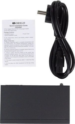 Коммутатор/ Unmanaged Switch 4x1000Base-T PoE, 1x1000Base-T, PoE Budget 60W, Long-range PoE up to 250m, metal case (OS2205P/60W/A1A) фото 5