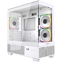 Powercase Vision Micro M3W, Tempered Glass, 3x 120mm ARGB PWM Fan, белый, mATX (CVMMW-A3)
