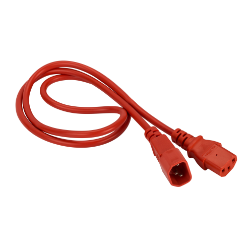 Шнур питания C13-C14, 3х0.75, 220В, 10А, красный, 0.5 метра (LAN-PP13/14-0.5-RD)