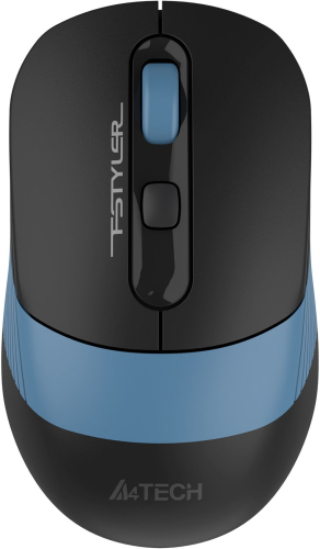 Мышь A4Tech Fstyler FG10CS Air черный/ синий оптическая (2000dpi) silent беспроводная USB для ноутбука (4but) (FG10CS AIR ASH BLUE)