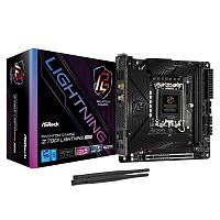 Материнская плата ASROCK Z790 PG RIPTIDE, LGA1700, Z790, 2*DDR5, 3*SATA, 2*M.2, 5*USB 3.2, Type-C, 1*PCIx16, 1xM.2 (Key E), HDMI+DP, mIATX (Z790I LIGHTNING WIFI)