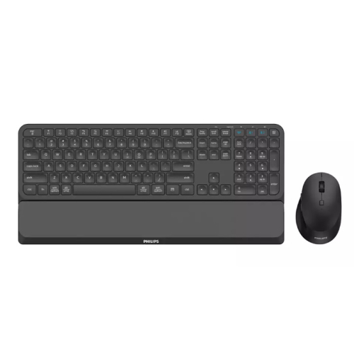 Комплект клавиатура+мышь Philips Wireless Combo SPT6607B (Keyboard SPK6607B+Mouse SPK7607B) 2,4 GHz , Bluetooth 3.0/ 5.0 110 key/ 7 butt 800-3200dpi, right, Black (SPT6607B/ 87) (SPT6607B/87)