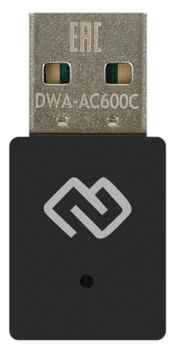 Сетевой адаптер Wi-Fi Digma DWA-AC600C AC600 USB 2.0 (ант.внутр.) 1ант. (упак.:1шт)