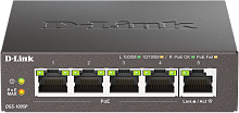 D-Link DGS-1005P/ B3A Неуправляемый коммутатор с 5 портами 10/ 100/ 1000Base-T (4 порта PoE 802.3af/ at, PoE-бюджет 60 Вт) (DGS-1005P/B3A)