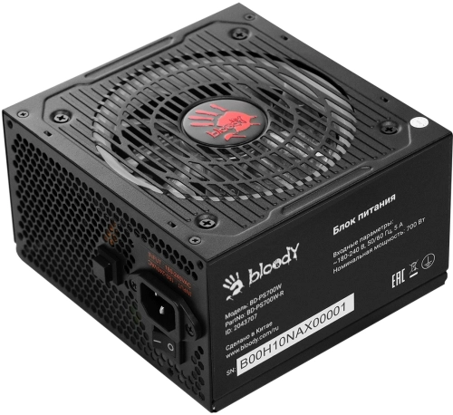 Блок питания Bloody ATX 700W BD-PS700W 80 PLUS WHITE (20+4pin) APFC 120mm fan color LED 6xSATA RTL (BD-PS700W-R) фото 7