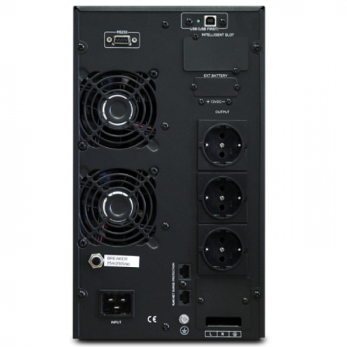 ИБП POWERMAN Online 3000, LCD,3000VA, 2400W, 3 Schuko, USB, RS232, SNMP, RJ11/ RJ45 (POWERMAN ONLINE 3000 PLUS) фото 2
