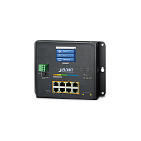 коммутатор/ PLANET IP30, IPv6/ IPv4, L2+ 8-Port 10/ 100/ 1000T 802.3at PoE + 2-Port 1G/ 2.5G SFP Wall-mount Managed Switch with LCD touch screen (-20~70 degrees C, dual power input on 48-56VDC terminal bl (WGS-5225-8P2SV)