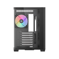 Корпус ПК без блока питания/ Case SAMA V60 Black, Midi-Tower, TG, 7x120mm ARGB, 2xUSB 3.0 + 1xUSB 3.1 Type-C, ATX, mATX, mITX Black (V60-BKADA7X1-GL)