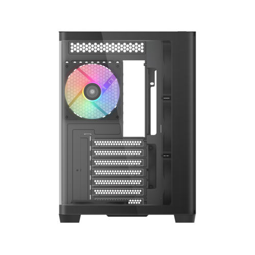 Корпус ПК без блока питания/ Case SAMA V60 Black, Midi-Tower, TG, 7x120mm ARGB, 2xUSB 3.0 + 1xUSB 3.1 Type-C, ATX, mATX, mITX Black (V60-BKADA7X1-GL)