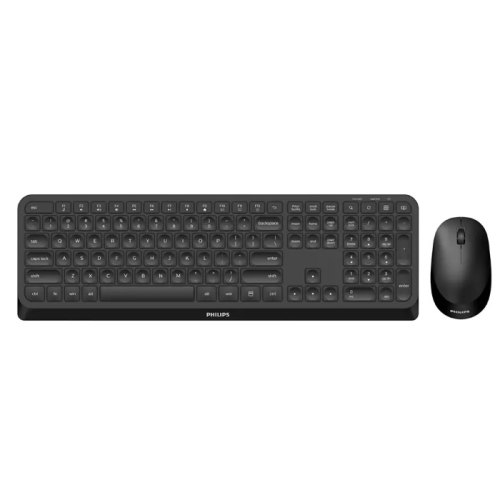 Комплект клавиатура+мышь Philips Wireless Combo SPT6307B (Keyboard SPK6307B+Mouse SPK7307B) 2.4GHz 104 key/3 butt 1600dpi, right/left, Black (SPT6307B/87)