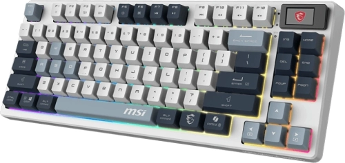Клавиатура беспроводная Keyboard MSI FORGE GK600 TKL, Wireless, Mechanical Linear Switches, RGB LED, 4000mA/ h, Sky (S11-43RUP01-HH9)