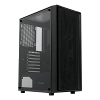 Корпус без блока питания/ Case HSPD M530, Mesh Mid Tower, Black, TG, 0.4 SPCC, no fans ATX, mATX, mITX 155/ 290/ 200mm 2x2.5", 2x3.5", 7xPCI 1xUSB-A 3.0, 2xUSB-A 1.0 335x193x445mm (M530-TGBK)
