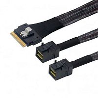 Кабель/ SAS SFF-8654 8i to 2xHDminiSAS SFF-8643 Cable,0.8m(SAS 4.0) (LRSF5443(8I)-SAS4.0)