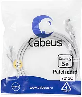 Cabeus PC-UTP-RJ45-Cat.5e-1.5m Патч-корд U/ UTP, категория 5е, 2xRJ45/ 8p8c, неэкранированный, серый, PVC, 1.5м