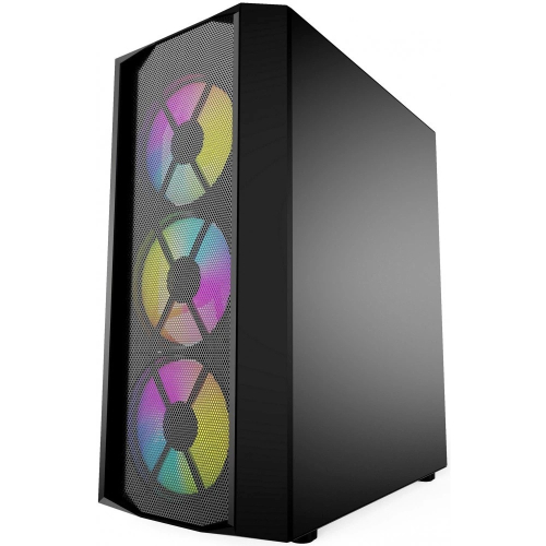 Powercase CMRMX-L3 Корпус Rhombus X3 Mesh LED, Tempered Glass, 3x 120mm 5-color fan, чёрный, ATX (CMRMX-L3) фото 2