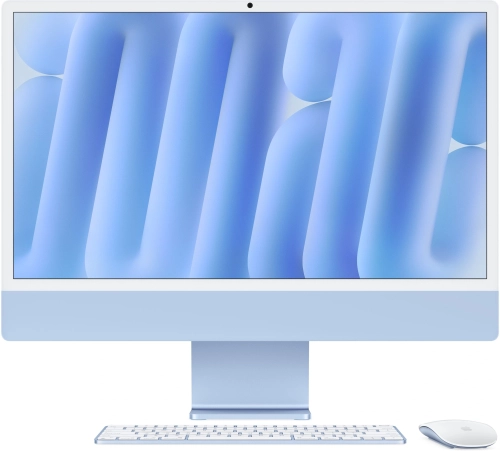 Моноблок Apple iMac A3137 24 4.5K M4 10 core (4) 16Gb SSD256Gb 10 core GPU macOS WiFi BT 143W клавиатура мышь Cam синий 4480x2520 (MWV13ZP/A)