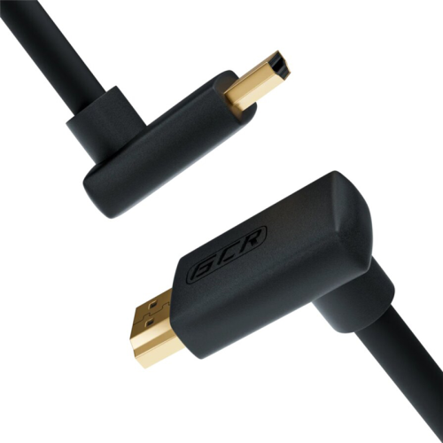 GCR Кабель 1.5m HDMI 2.0, M верхний угол/M верхний угол, черный нейлон, HDR 4:2:2, Ultra HD, 4K 60 fps 60Hz/5K*30Hz, 3D, AUDIO, 18.0 Гбит/с, 28/28 AWG, GCR-53274