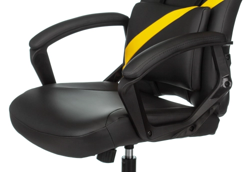 Кресло игровое Zombie Driver черный/ желтый экокожа с подголов. крестов. пластик (ZOMBIE DRIVER YEL) фото 7
