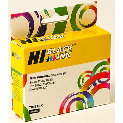Картридж Hi-Black HB-T0551 Bk (для Epson Stylus Photo R240/ RX420/ RX520) (1530190)