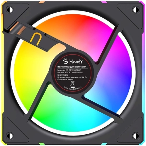 Вентилятор для корпуса Bloody BD-CF120ARGB2 LCD ARGB 120х120x25 черный 4-pin 26дБ (BD-CF120ARGB2-BK) Ret фото 8