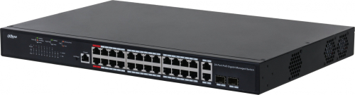 Коммутатор Dahua DH-PFS4226-24GT-230 24x1Гбит/ с 2SFP 24PoE 230W управляемый