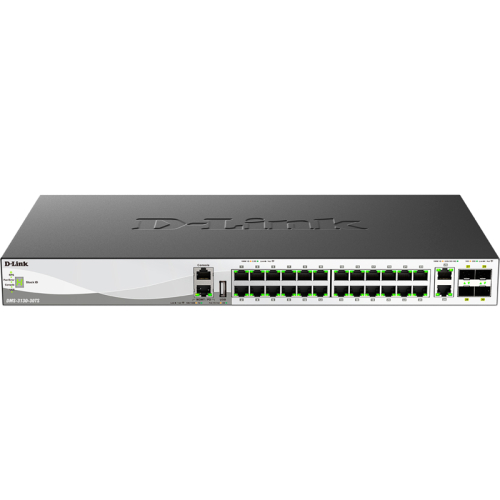 Коммутатор/ Multigigabit Managed L3 Stackable Switch 24x2.5GBase-T, 2x10GBase-T, 4х25GBase-X SFP28, Surge 6KV, CLI, 1000Base-T Management, RJ45 Console, USB, RPS, Dying Gasp (DMS-3130-30TS/A1A)