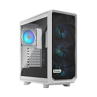 Корпус ПК без блока питания/ Case Fractal Design Meshify 2 Compact RGB TG Light Tint, Midi-Tower, 4x120mm RGB, 2xUSB-A 3.2 + 1xUSB 3.2 Type-C ATX, mATX, mITX White (FD-C-MES2C-08)