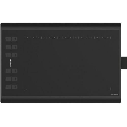 Графический планшет Huion INSPIROY H1060P рабочая область 254x158.8 mm, 12 экспресс-клавиш, 16 софт-клавиш, перо PW100 наклон ±60°, нажатие 8192, micro USB, Black