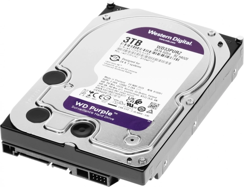 Жесткий диск WD SATA-III 3TB WD33PURZ Surveillance Purple (5400rpm) 256Mb 3.5 фото 4
