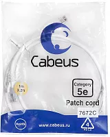 Cabeus PC-UTP-RJ45-Cat.5e-1m-WH-LSZH Патч-корд U/ UTP, категория 5е, 2xRJ45/ 8p8c, неэкранированный, белый, LSZH, 1м